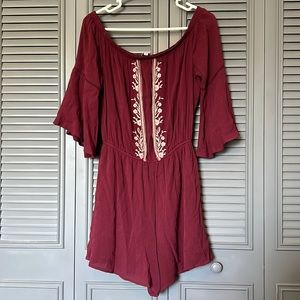 Love, Fire : Red Boho Style Romper - Large